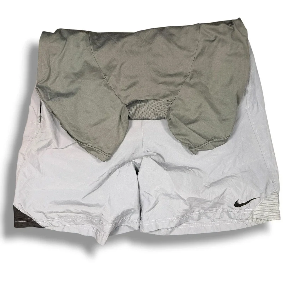 Nike Running Shorts Men‎ Medium Gray Athletic Nylon Fit Dry 5